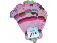 Милые зимние детские перчатки для девочки с изображением вышитых куколок Yo Польша r-005 Фиолетовый .Хит!