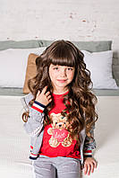 Літня дитяча футболка для дівчинки з малюнком ведмедика Colabear Туреччина 683005 Червоний 122.Хіт!