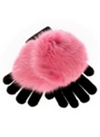 Модные детские перчатки из меха кролика для девочки Украина Ap-104 Розовый .Хит!