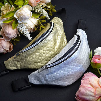 Сумка на пояс бананка яскрава стьобана 11*31 см на блискавці чудової якості Luna