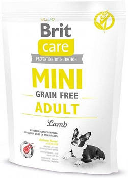 Беззерновий корм для собак малих порід з ягням Brit Care GF Mini Adult Lamb 400 г