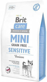Сухий корм для собак малих порід з чутливим травленням з олениною Brit Care GF Mini Sensitive 2 кг