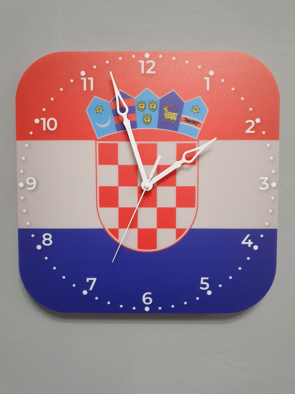Настінний годинник прапор Хорватії, подарунок хорвату, хорватський декор