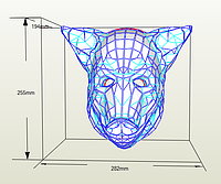 PaperKhan Конструктор из картона кабан свинья голова оригами papercraft 3D фигура развивающий набор антистрес