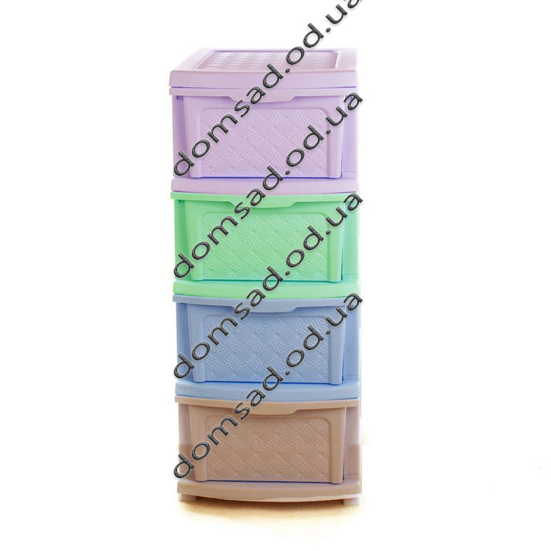 Комод пластиковий 4 ящики різнокольоровий R-Plastic "Компакт Плюс" 86*40*34 см