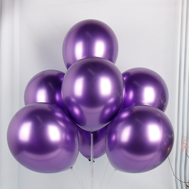 Латексні повітряні кулі Хром Колір Фіолетовий purple розмір 10 дюймів паковання 50 шт.