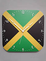 Настенные часы флаг Ямайки, подарок ямайцу, ямайский декор