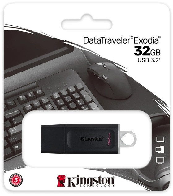 Флешка Kingston DataTraveler Exodia 32GB USB 3.2 - фото 1 - id-p1815054585