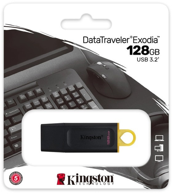 Флешка Kingston DataTraveler Exodia 128GB USB 3.2 - фото 1 - id-p1815054824