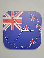 Настенные часы флаг Новой Зеландии, подарок новозеландцу, новозеландский декор