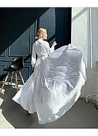 Платье белое длинное женское шелковое вечернее