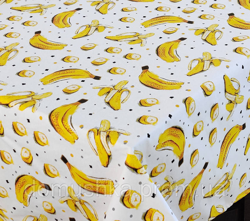 Скатертина водовідштовхувальна 180х220 кухонна 100% бавовна TAG - Банани