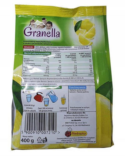 Купить Чай растворимый Granella в гранулах лимон 400 грамм, цена 49.56 ...