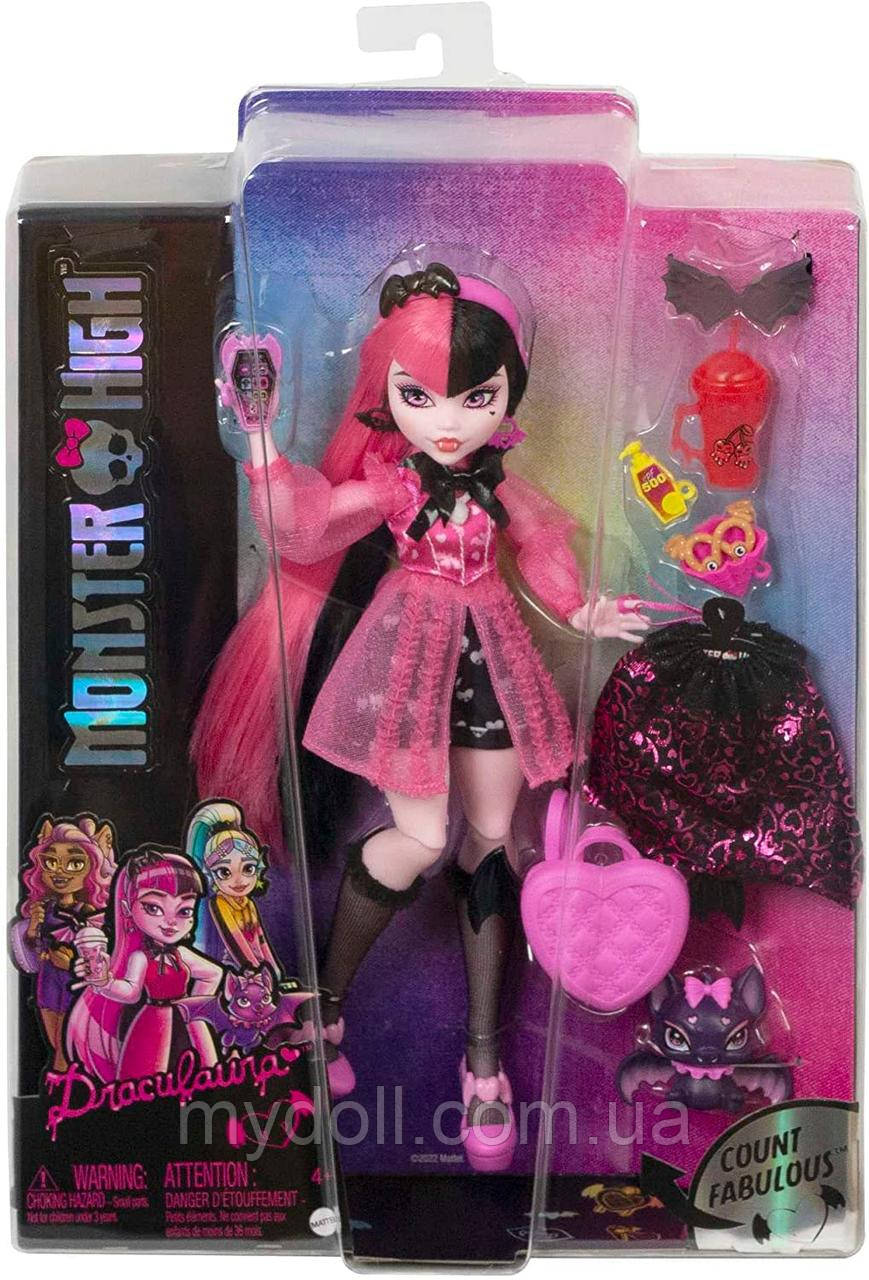 Лялька Монстер Хай Дракулаура Monster High Draculaura Doll Дракулора з аксесуарами HHK51 Оригінал