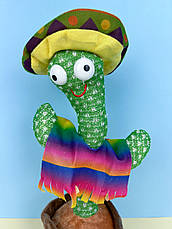 Танцюючий кактус у горщику з підсвічуванням і функцією повторення, зелений, фото 2