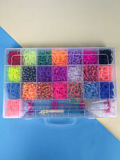 Гумки для плетіння браслетів з гачком 4400шт, 22 кольори "Band Accessory Case" в боксі, різнокольоровий, фото 2