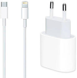 Комплект: Адаптер живлення Cable USB-C to Lightning для Apple 20W USB-C 2in1 iPhone 12 Pro Max MHJ83ZM/A A2347