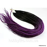Сенегальские Косички Зизи Омбре 65 см (100 грамм/30 косичек) Черный Фиолетовый