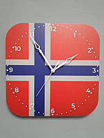 Настенные часы флаг Норвегии, подарок норвежцу, норвежский декор