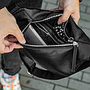 Сумка-бананка Profi з гладкої якісної чорної екошкіри flotar для молоді поясна сумка, фото 6