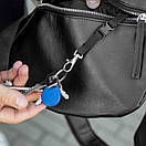 Сумка-бананка Profi з гладкої якісної чорної екошкіри flotar для молоді поясна сумка, фото 7