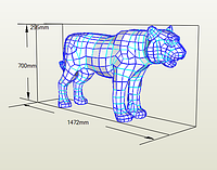 PaperKhan Конструктор из картона кот лев тигр пума оригами papercraft 3D фигура развивающий набор антистресс