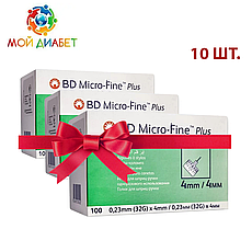 Голки для шприц-ручок BD Micro-Fine+ «МікроФайн» 4 мм 100 шт. 10 паковань