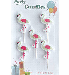 Свічки в торт "Фламінго" набір - 5 шт
