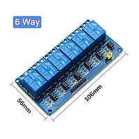 Модуль дискретный 6-канальный релейный модуль In 5V Out 10A