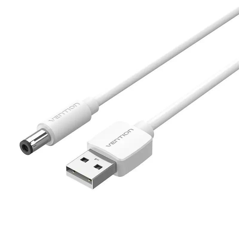 Кабель живлення Vention USB-DC 5.5 мм шнур живлення роутера, терміналу і тд. 5.5х2.1 5.5х2.4 5.5х2.5 1,5 м Білий CEYWG