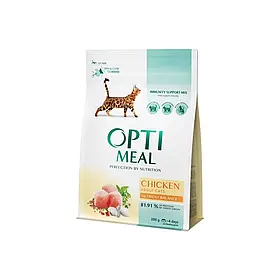 Сухий корм для дорослих котів Optimeal Adult Cat Chicken 200 г (курка)