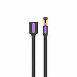 Подовжувач витої пари Vention Cat7 RJ45 Чиста Мідь 30AWG Cat 7 Мережний Патч-Корд 1,5 м Чорний ICBBG, фото 2