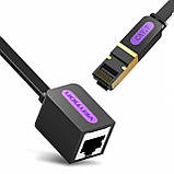 Подовжувач витої пари Vention Cat7 RJ45 Чиста Мідь 30AWG Cat 7 Мережний Патч-Корд 1,5 м Чорний ICBBG, фото 5