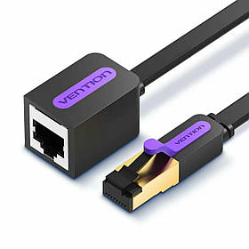 Подовжувач витої пари Vention Cat7 RJ45 Чиста Мідь 30AWG Cat 7 Мережний Патч-Корд 1,5 м Чорний ICBBG