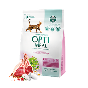 Optimeal Adult Cat з чутливим травленням - ягня,200г