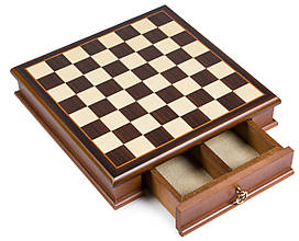 Шахова дошка з висувною скринькою для фігур з дерева ручної роботи від італійського бренду Italfama