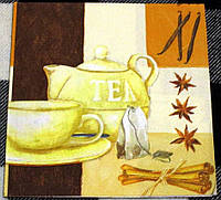 Салфетка для декупажа или сервировки стола "Чай". 33х33