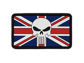 Шеврон ПВХ патч "FLAG SKULL UNITED KINGDOM" прапор Великої Британії (Юніон Джек) і череп (8 х 4,5 см) [8FIELDS]