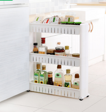 Етажерка на колесах вузька пластикова MVM FH-20, біла