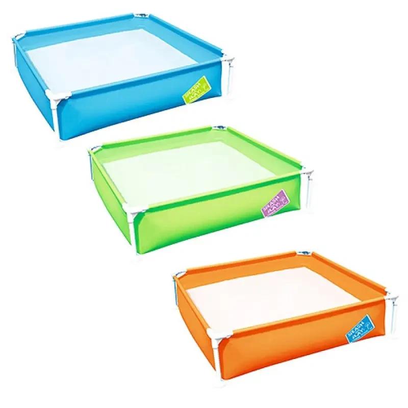 Бассейн каркасный Bestway 56217, детский, 122-122-30,5см, 3 цвета (оранжевый, зеленый, голубой)