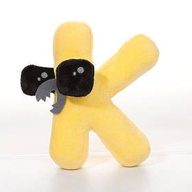 Алфавіт Лор іграшка м'яка антистрес Roblox буква K 20 см жовтий