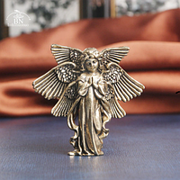 Ретро настольное украшение медная статуэтка ангела Бога Любви с шестью крыльями
