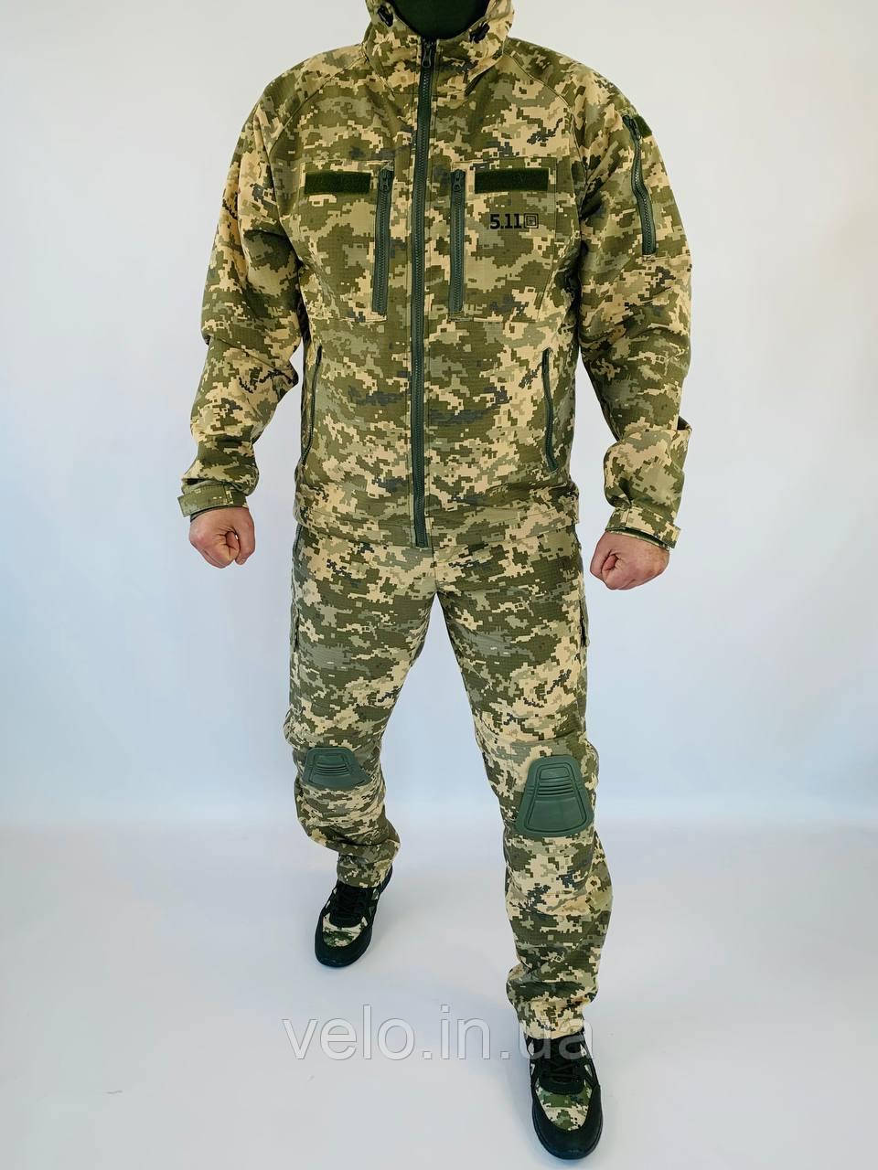 Костюм гост ВСУ піксель із наколінниками форма для військових, солдатська форма тактична, літня форма
