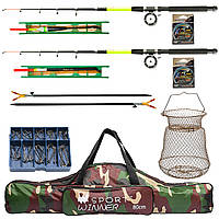 Готовый набор для рыбалки удочка спиннинг Winner 2.4 м полный комплект для удачной рыбалки 012