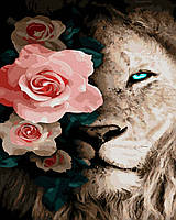 Картина по номерам Лев и роза, 40х50 Rainbow Art (GX45016)