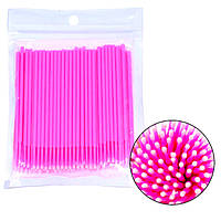 Микробраши в пакете - 100 шт / Розовый (аппликаторы для бровей и ресниц)
