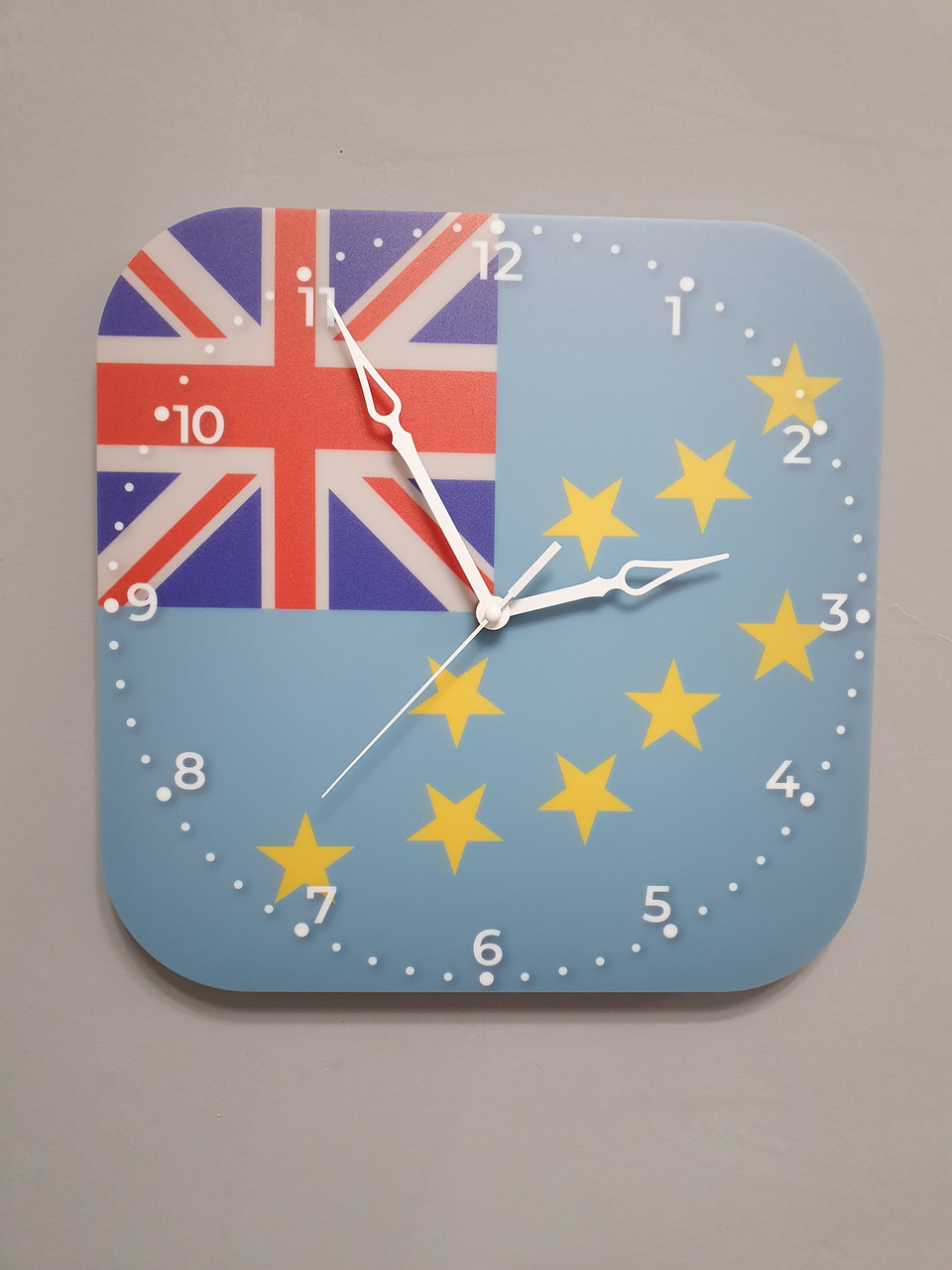 Настінний годинник прапор Тувалу, подарунок тувалійцю, тувалійський декор, фото 1