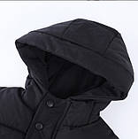 Тепла жилетка для хлопчика з капюшоном чорна 6-13 років, фото 4