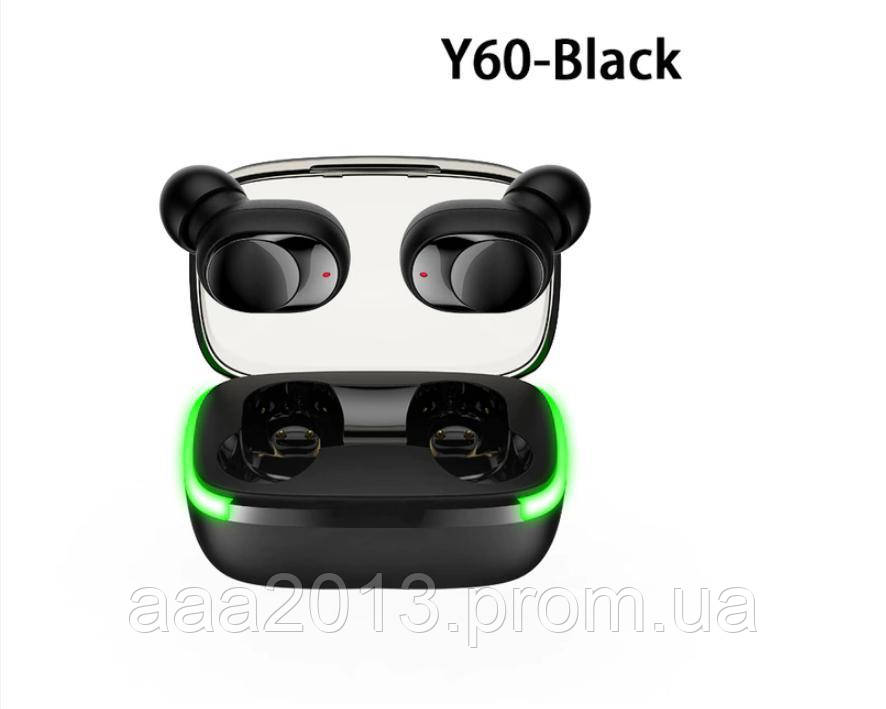 Бездротові навушники Bluetooth гарнітура Y60 з повербанком, музика СТЕРЕО у 2 вуха, фото 1