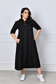 Плаття жіноче стильне чорного кольору. Розмір 44 46 48 50 52.